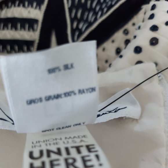 °$4,300 OSCAR DE LA RENTA GORGEOUS WHT BLK SILK BEAD SEQUIN EMBR RUNWAY DRESS 6 - Picture 10 of 11